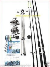 Sea Fishing Beachcaster Kit *14 FT* Rods Reels Tripod  Weights Tackle Rigs 