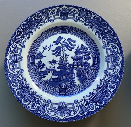 English ironstone blue willow - ironstone,