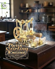 Double Cylinder Stirling Engine Model | Mini Steam Power Generator Toy, Educatio
