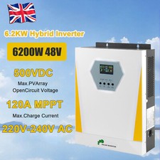 6.2KW Hybrid Solar Inverter Off-Grid MPPT 120A 230VAC 48V Pure Sine Wave Output