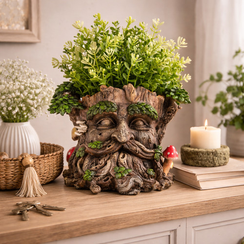 Tree man face - face, planter