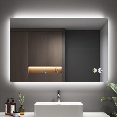 Illuminated bathroom mirror - bathroom,
