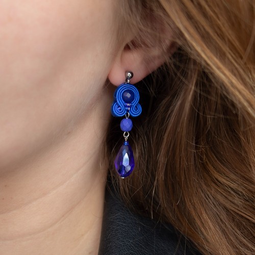 Handmade cobalt blue - cobalt, soutache