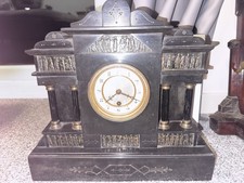 Victorian Antique Marble Slate Architectural Mantle Clock