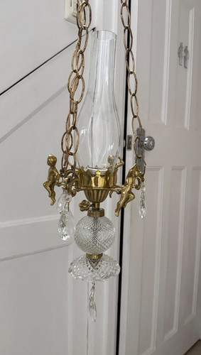 Antique brass chandelier with - antique,