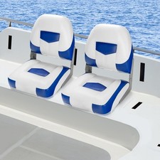Folding Low-Back Boat Chair Set of 2 Fold-Down Seat Ergonomic Fishing Yacht Seat
