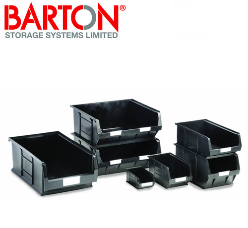 Black plastic parts lin bins - plastic,