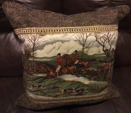 Fox hunt hunting pillow - pillow, fabric