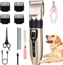 ELECTRIC PET DOG&CATS GROOMING CLIPPERS LOW NOISE CORDLESS SHAVER TRIMMER KIT