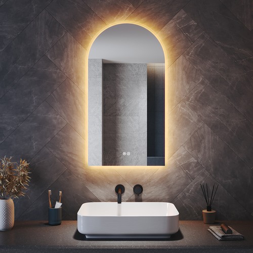 Arched led bathroom mirror - arched,