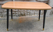 Vintage Mid Century Wood Effect Coffee Table Dansette Legs Retro MCM *Read*