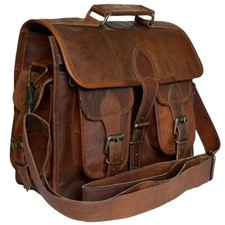 Goat Leather Bag Brown Genuine