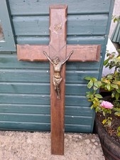 Large Antique Wooden Crucifix
