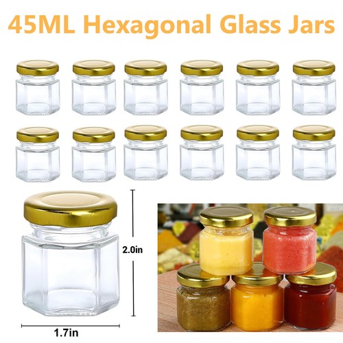 45ml glass jars - jars, hexagon