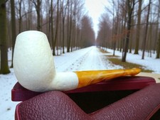 Block Meerschaum Rustic Breeze Pipe(Handmade H.Cay Pipe)