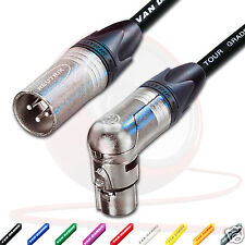 Van Damme Neutrik Right Angle Female XLR to XLR Cable. Balanced Leads 10 6 3 m