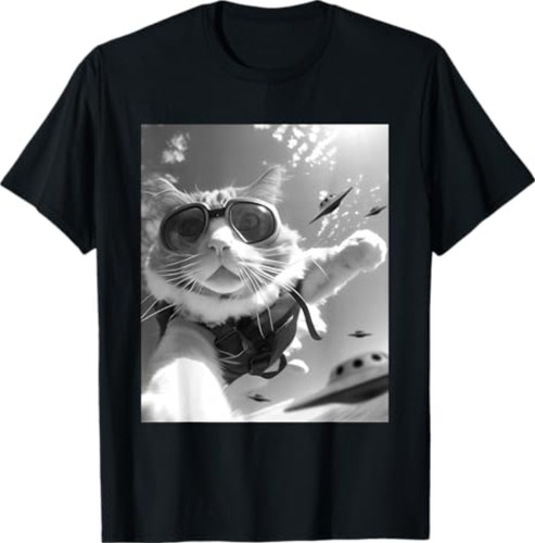 Funny skydiving cat selfie - funny,