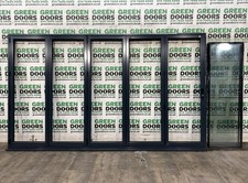 GREY ALUMINIUM BIFOLDING DOORS BIFOLDS EXTERNAL EXTERIOR DOUBLE GLAZED GREY