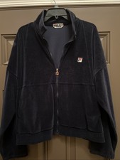 Vintage Zip Front Fila Velour Tracksuit Jacket Only USA  Unisex 40
