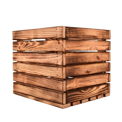 Flamed wooden storage - storage, crate