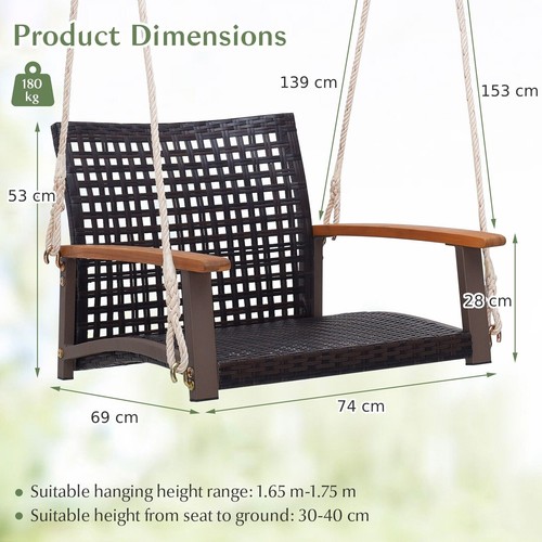 Wicker hanging swing - wicker, chair
