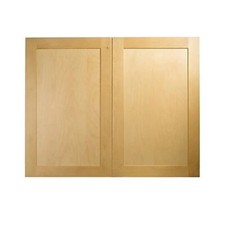 2x *IMPERFECT* B&Q Birch Veneer Shaker Kitchen Cupboard Doors 600mm (597x956mm)