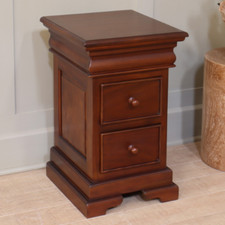 Mahogany Bedside Cabinet | Table 3 Drawers French Louis Philippe Style NEW BS040