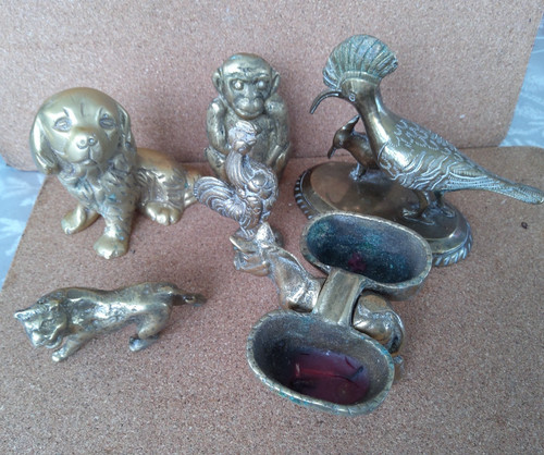 Brass ornaments dogs - 6, ornaments,