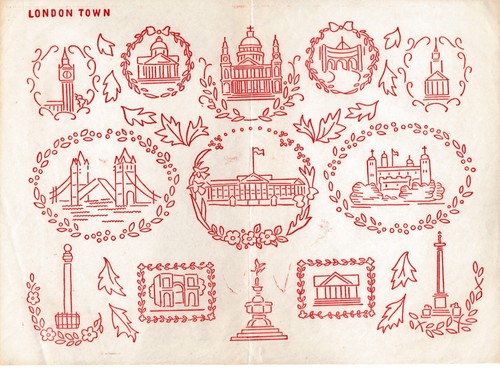 Vintage embroidery transfer - vintage,