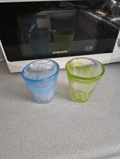 Kosta Boda Green Swirl Mine Tumbler Ulrica Hydman-Vallien Art Glass Sweden