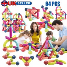 64Pcs Magnetic Tiles Building