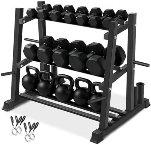 Dumbbell set with rack - with,