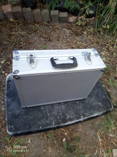 Metal briefcase hard - hard, aluminum