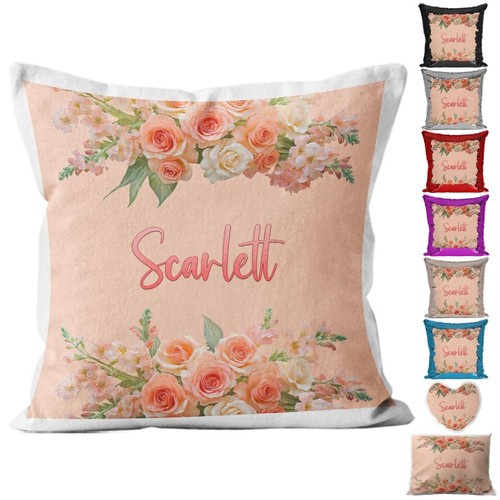 Personalised floral cushion - floral,