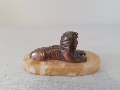 Egyptian figurine metal sphinx - metal,