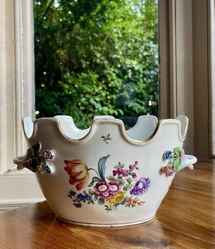 Antique dresden planter glass - antique,