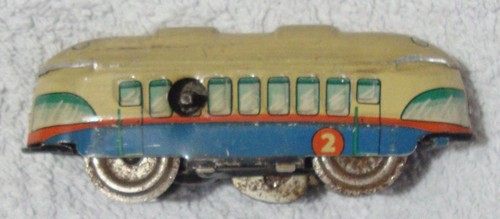 Vintage tin wind toy train - tin,