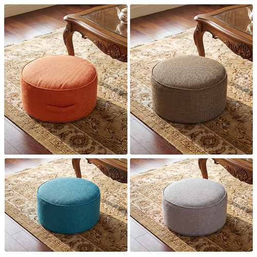 Round stool linen bean - linen, bag