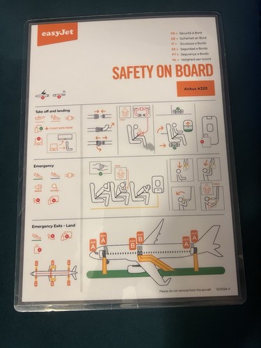 Easy jet a320 safety board - jet,