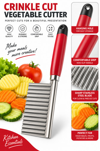 Crinkle cutter stainless - crinkle,