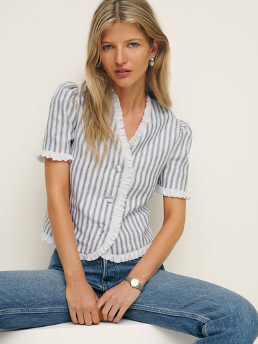Reformation linen blouse top - blouse,