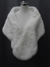White faux fur wrap stole