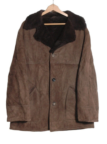 Vintage 1970s brown sheepskin - brown,