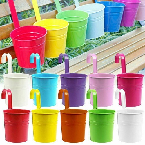10x metal hanging pots plant - metal,