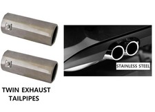 2x Stainless Steel Car Exhaust