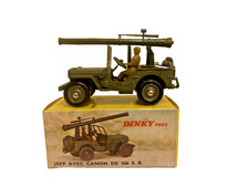 French Dinky Toys  829 JEEP 106 SR GUN CARRIER N/Mint + Excellent Original Box
