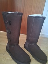 ugg boots size 9.5 uk tall bailey button chocolate brown 