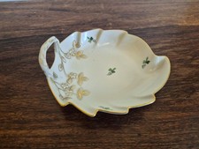 Vintage 1950s Augarten Wien Porcelain Sweet Dish, # 6490 "Scattered Vine Leaves"