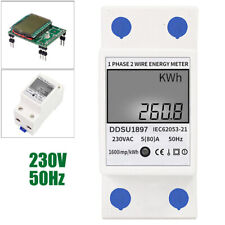 230V LCD Display Electric Energy Meter Single Phase DIN Rail Electricity Meter