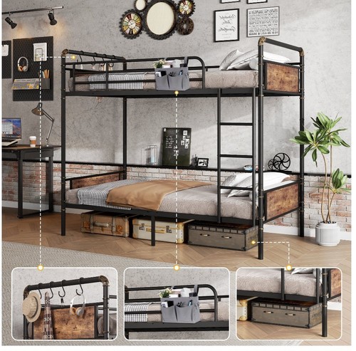 Metal triple bunk - metal, beds